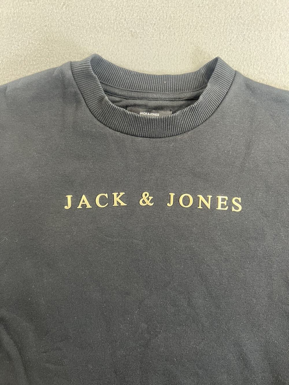 Jack & Jones Men's Black Crew Neck Sweater, Short Sleeve, Size Small, Cotton
